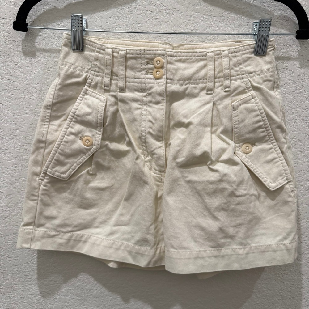 Wilfred Free Aritzia Cream High Waisted Utility Cargo Shorts Ivory Size 00